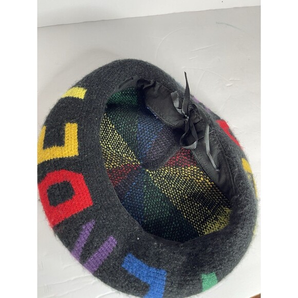 Varaka Beret BETTER Rainbow Print Canvas Blend Hat Cap - Picture 4 of 5